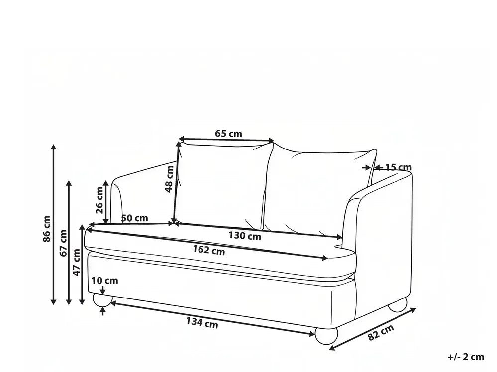 Sofa 2 Seater Boucle Beige Merrylite