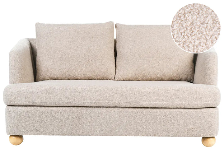 Sofa 2 Seater Boucle Beige Merrylite
