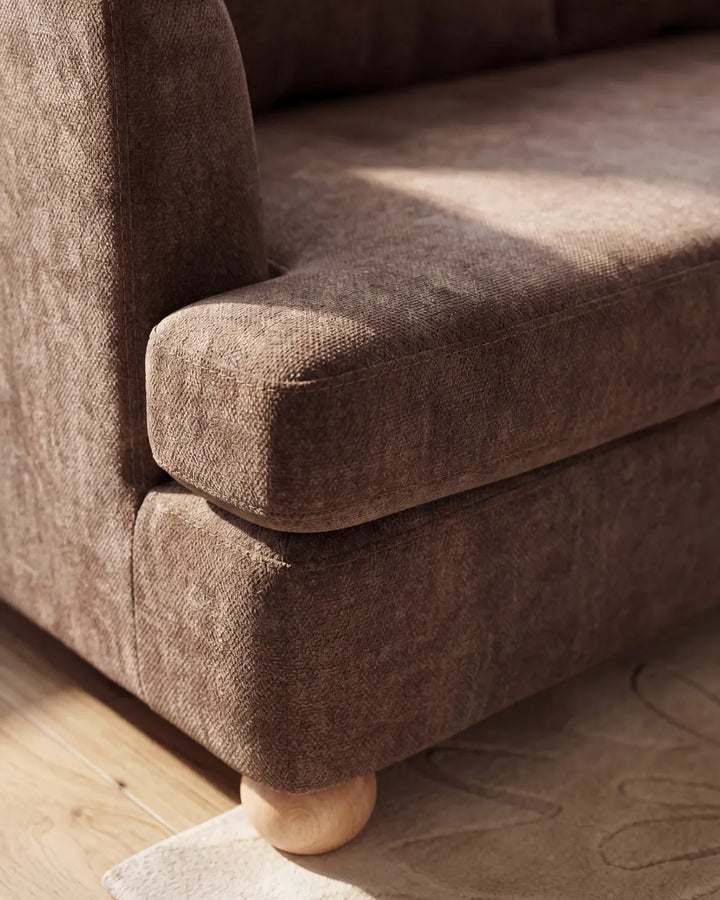 Living Room Set 6 Seater Chenille Brown Merrylite