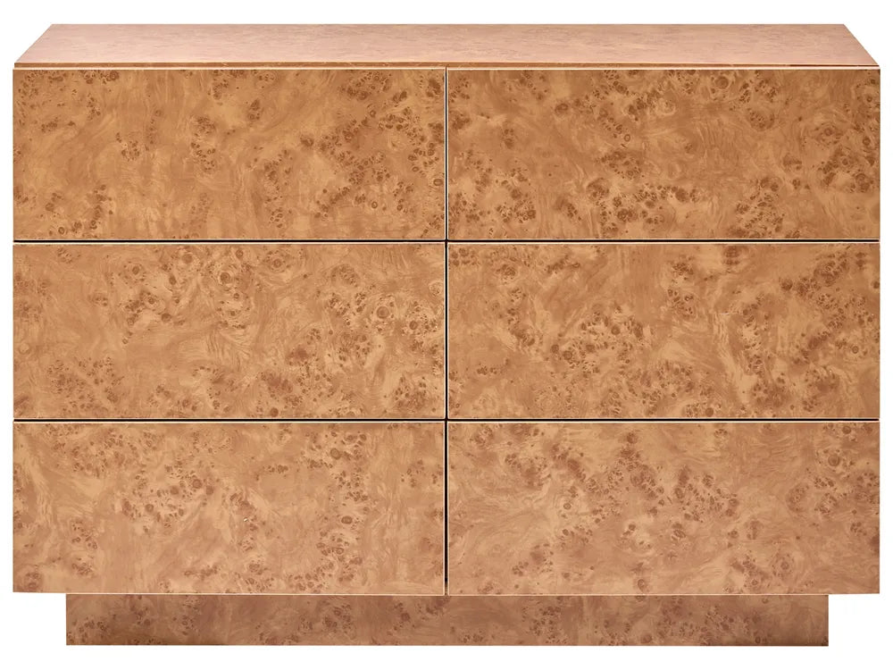 6 Drawer Chest Burl Effect
