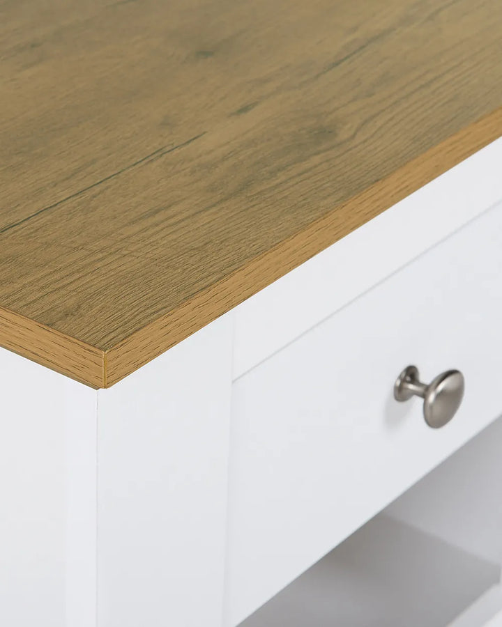 1 Drawer Bedside Table White Ezzell