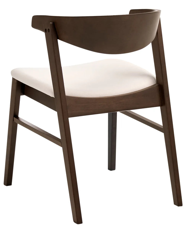 Set of 2 Dining Chairs Fabric Dark Brown/ Off-White Cassina