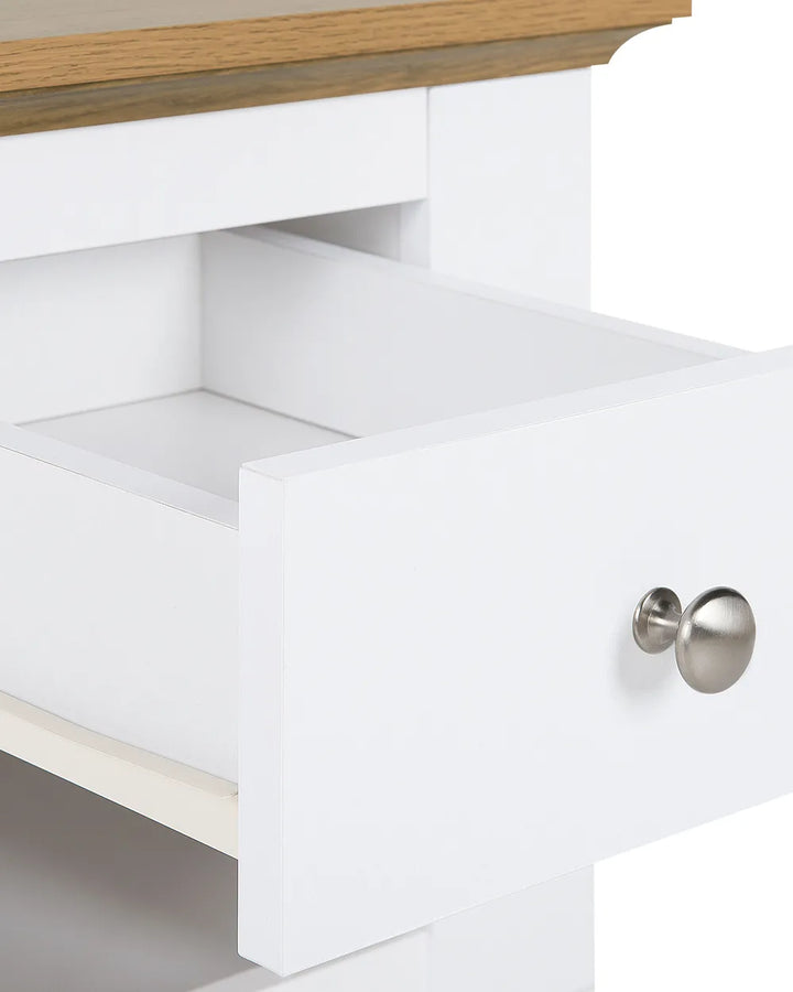 1 Drawer Bedside Table White Ezzell