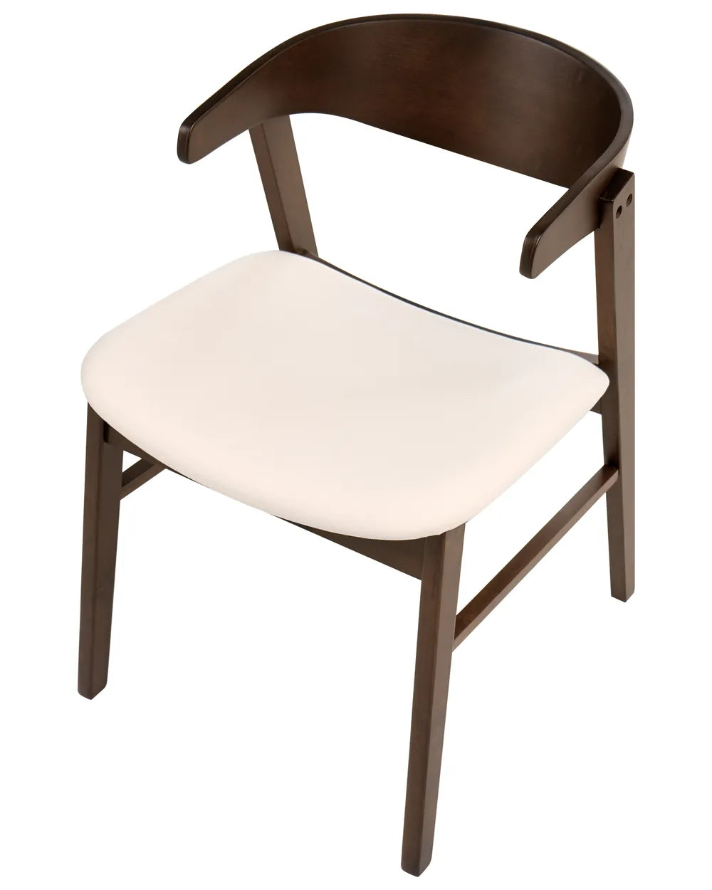 Set of 2 Dining Chairs Fabric Dark Brown/ Off-White Cassina