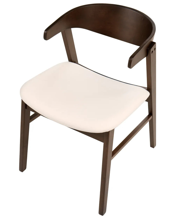 Set of 2 Dining Chairs Fabric Dark Brown/ Off-White Cassina
