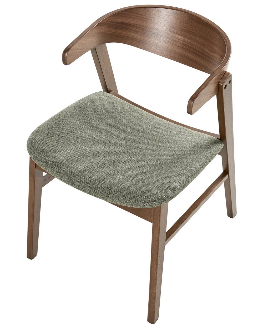 Set of 2 Dining Chairs Fabric Dark Green/ Brown Cassina