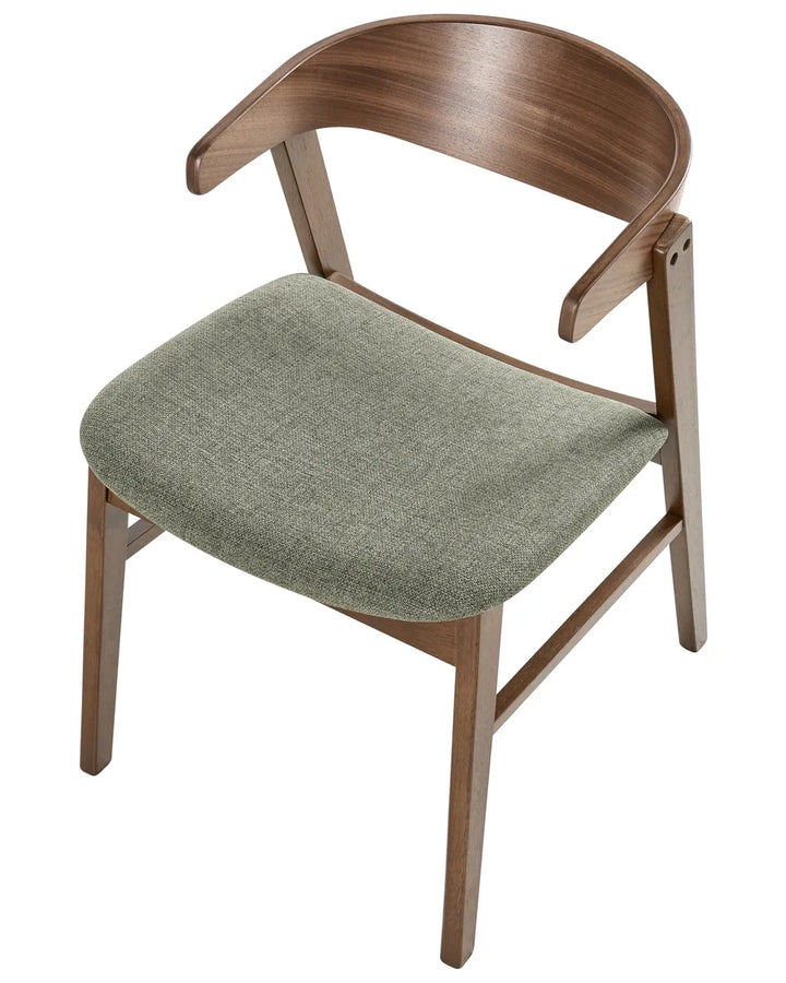 Set of 2 Dining Chairs Fabric Dark Green/ Brown Cassina