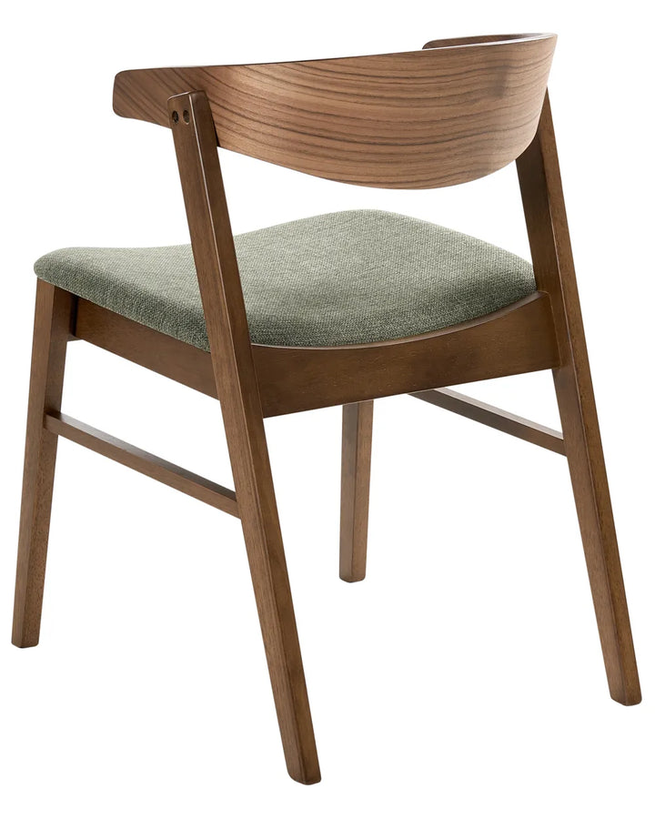 Set of 2 Dining Chairs Fabric Dark Green/ Brown Cassina