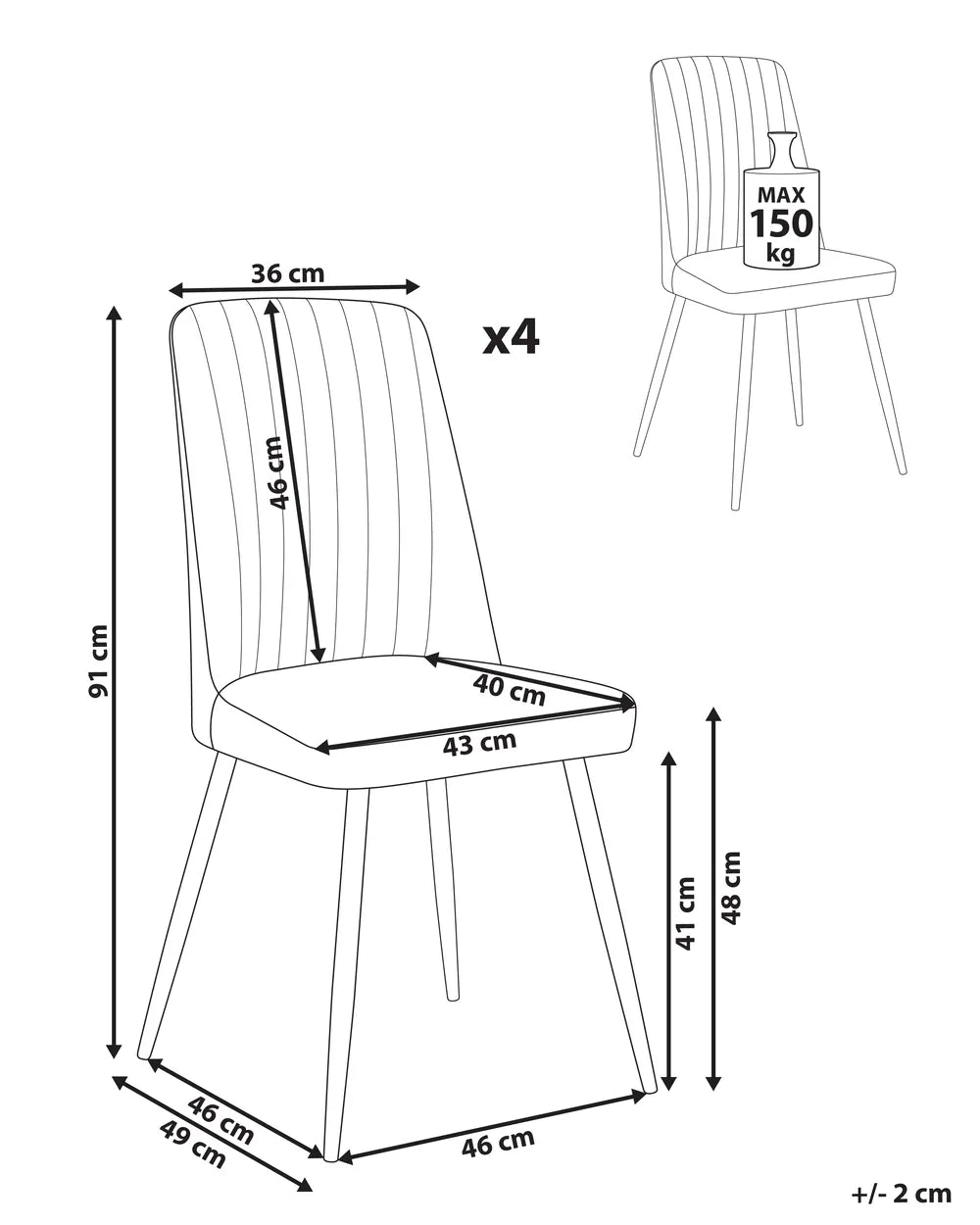 Set of 4 Dining Chairs Velvet Off-White Bouley