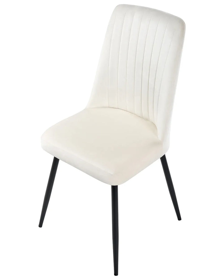 Set of 4 Dining Chairs Velvet Off-White Bouley