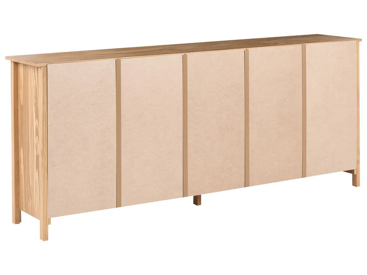 3 Door Sideboard Pine Wood Light Brown Sofia