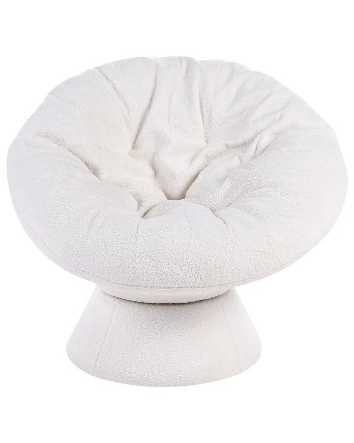 Swivel Armchair Boucle Off-White Arnya