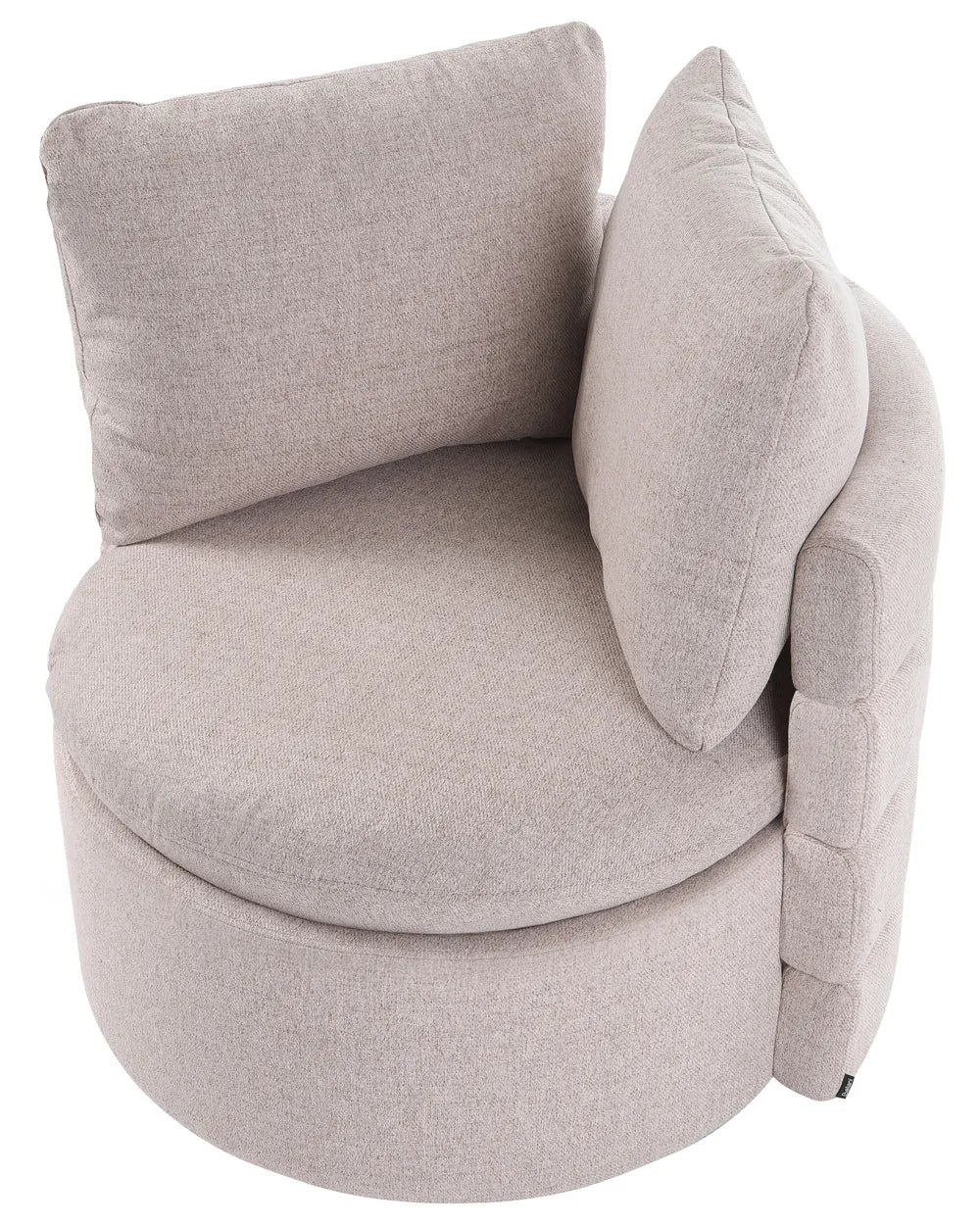 Swivel Armchair with Storage Fabric Beige Marquet