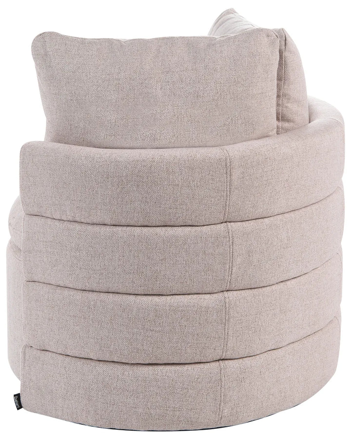 Swivel Armchair with Storage Fabric Beige Marquet