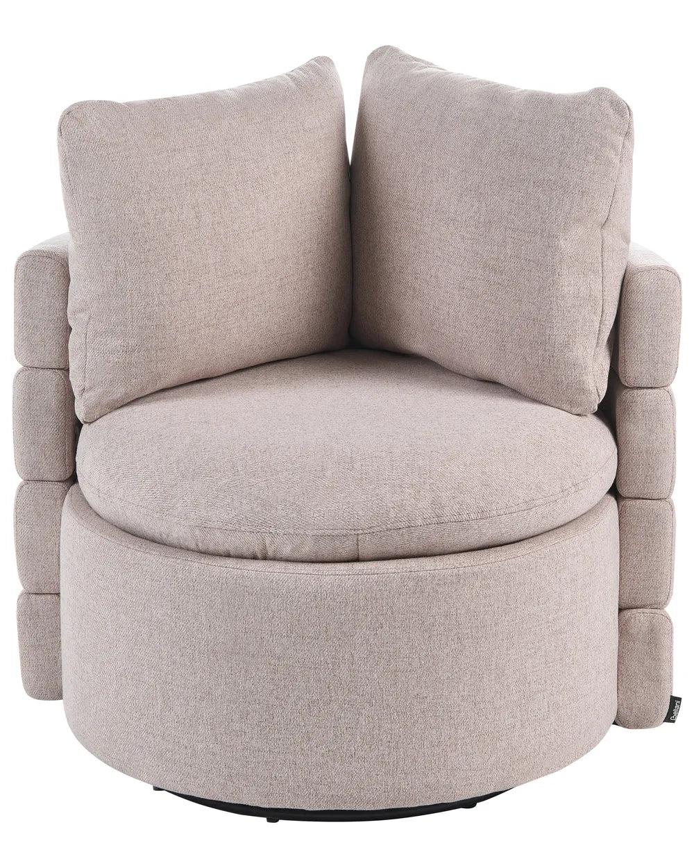 Swivel Armchair with Storage Fabric Beige Marquet