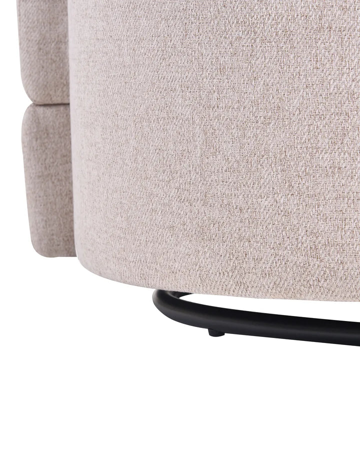 Swivel Armchair with Storage Fabric Beige Marquet