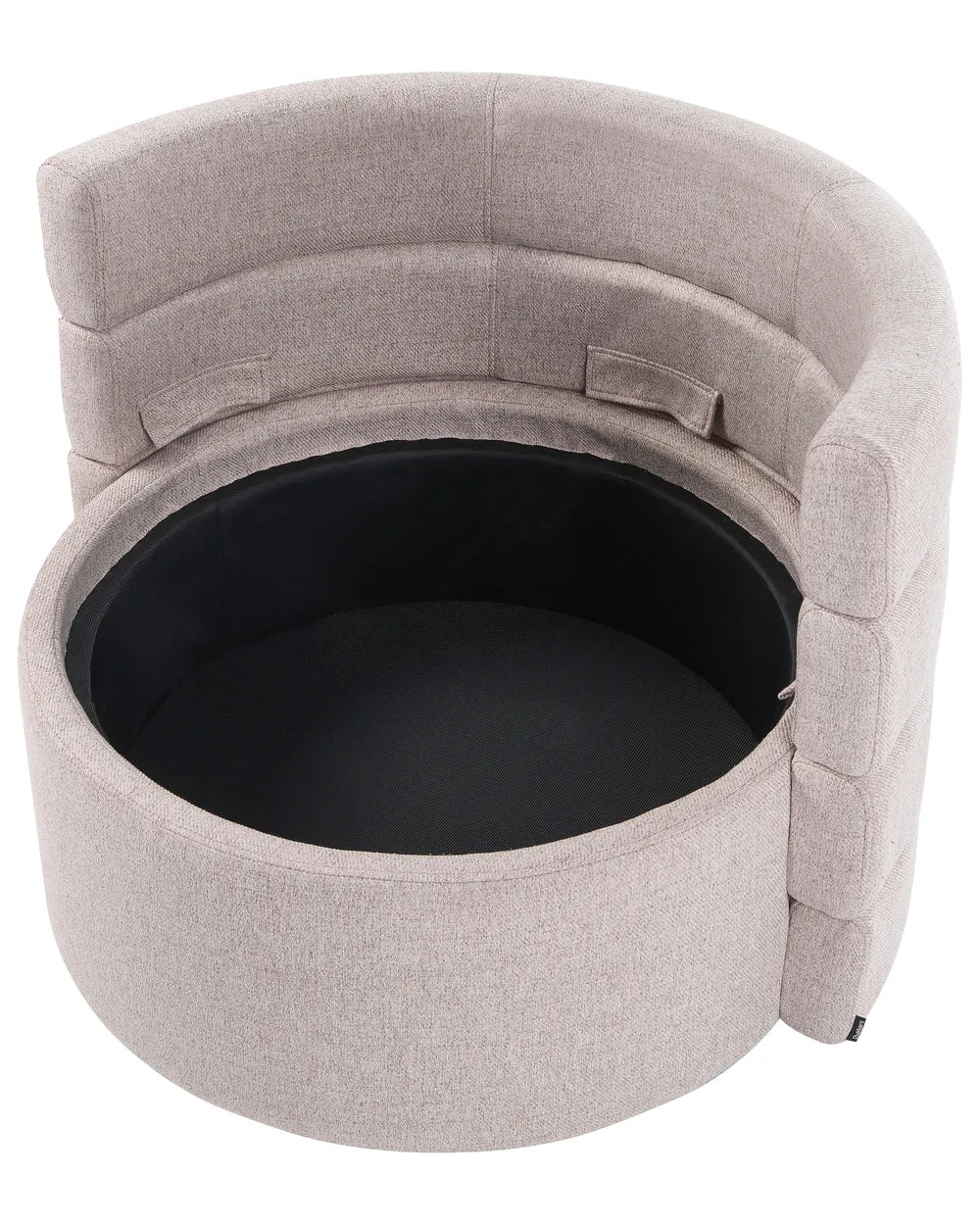 Swivel Armchair with Storage Fabric Beige Marquet