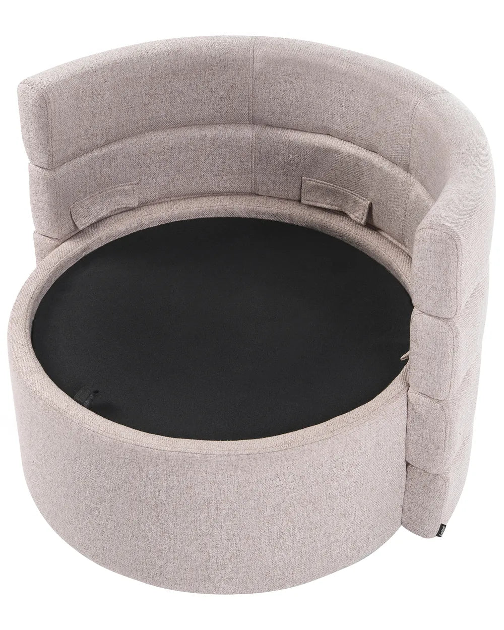 Swivel Armchair with Storage Fabric Beige Marquet