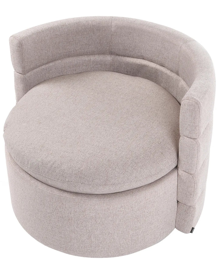 Swivel Armchair with Storage Fabric Beige Marquet