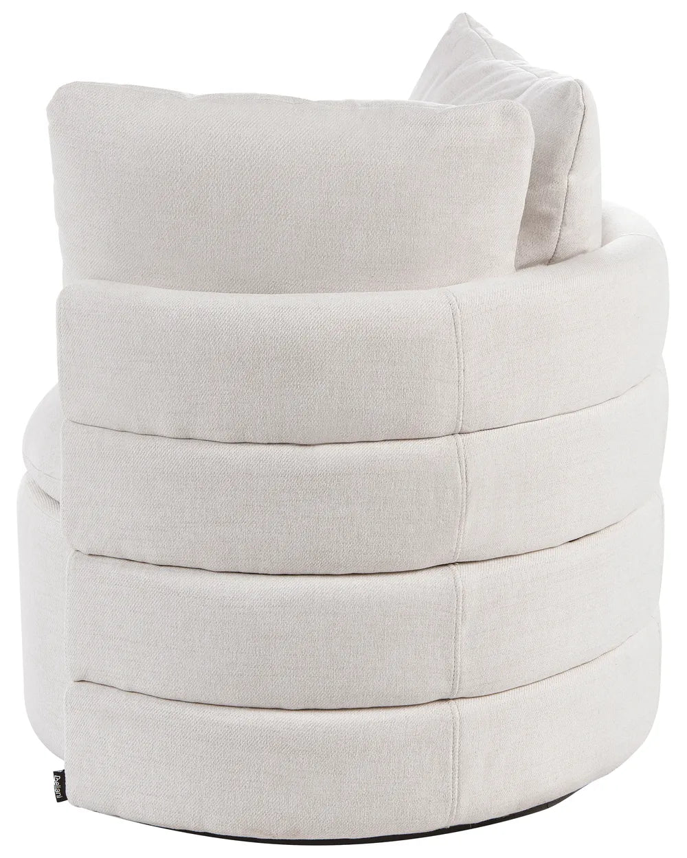 Swivel Armchair with Storage Fabric Off-White Marquet