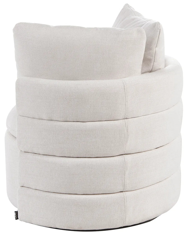 Swivel Armchair with Storage Fabric Off-White Marquet
