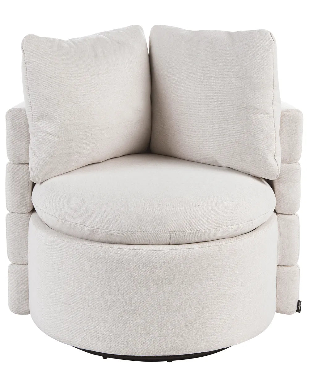 Swivel Armchair with Storage Fabric Off-White Marquet