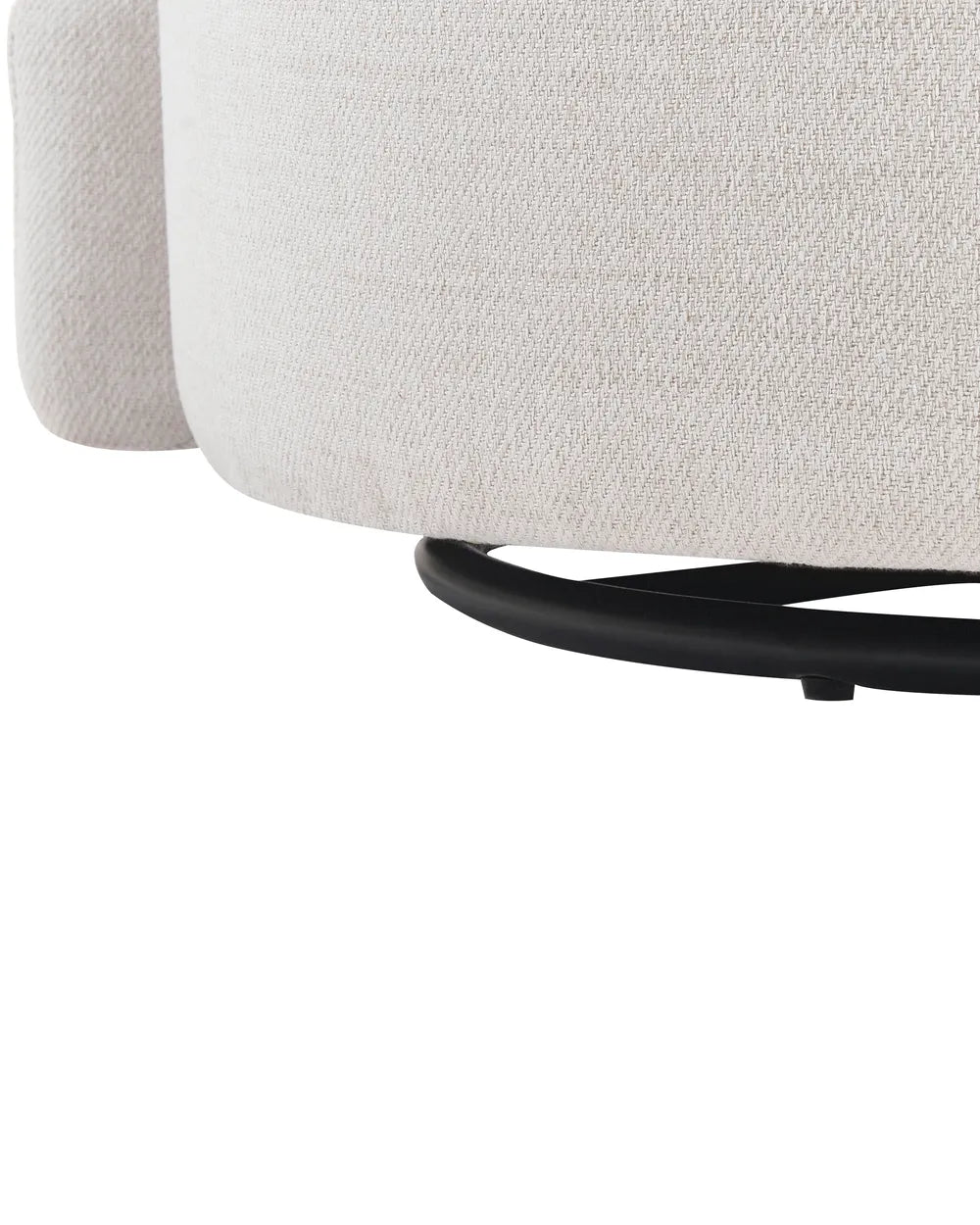 Swivel Armchair with Storage Fabric Off-White Marquet