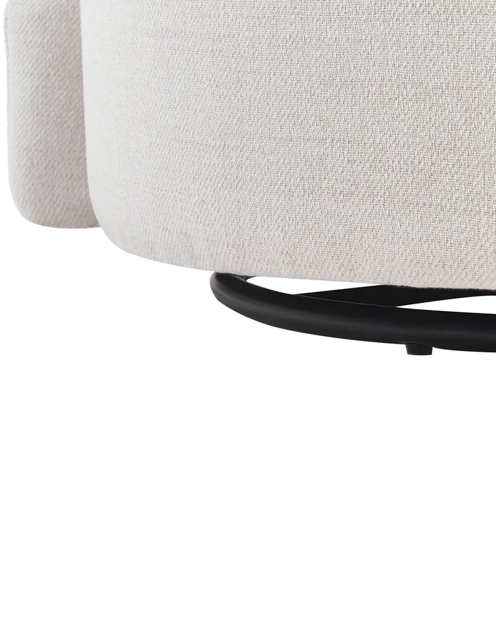 Swivel Armchair with Storage Fabric Off-White Marquet