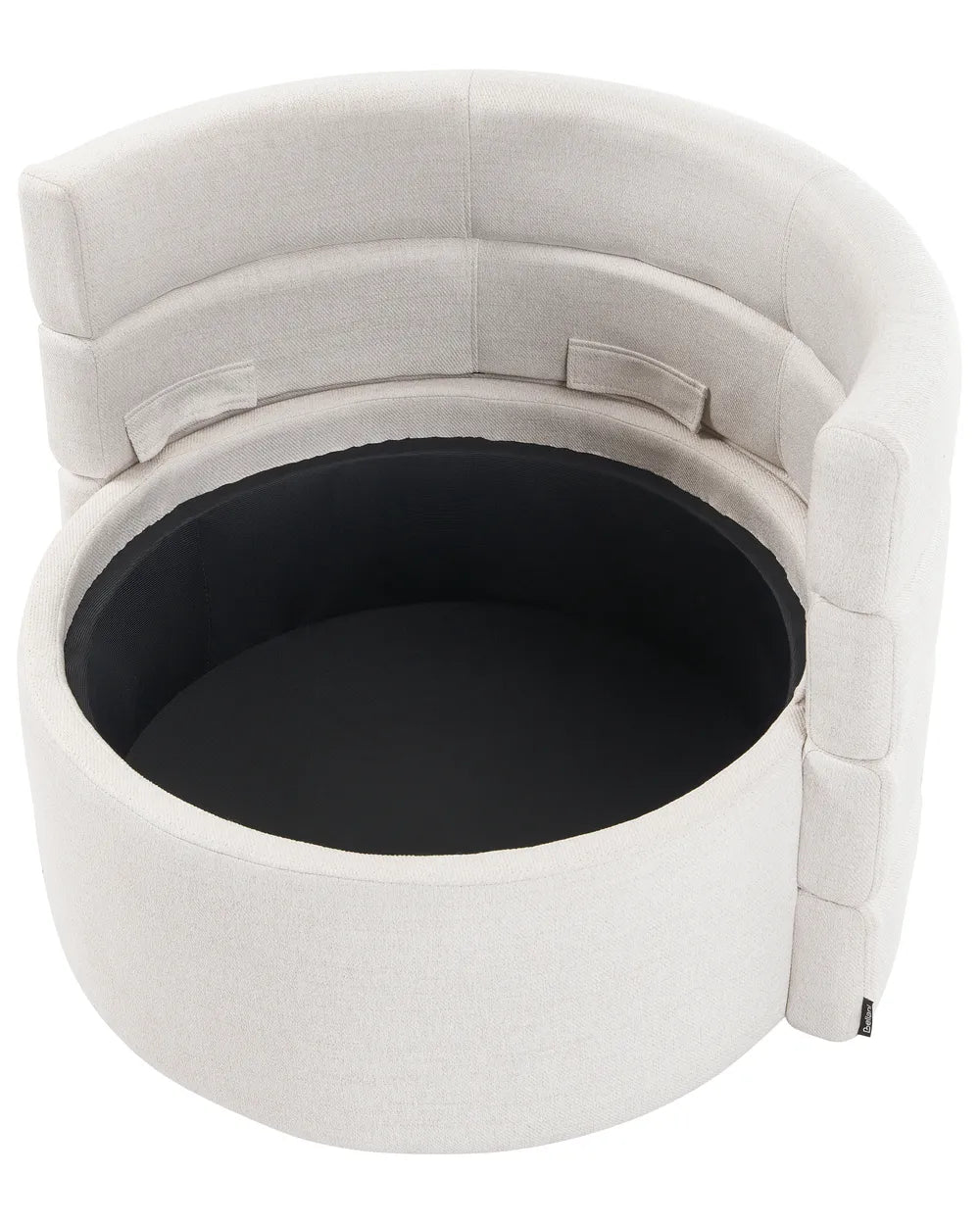Swivel Armchair with Storage Fabric Off-White Marquet