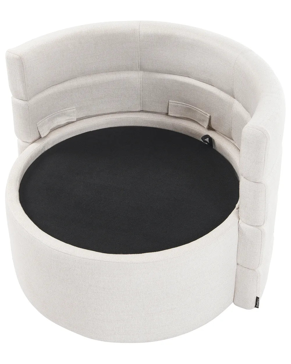 Swivel Armchair with Storage Fabric Off-White Marquet