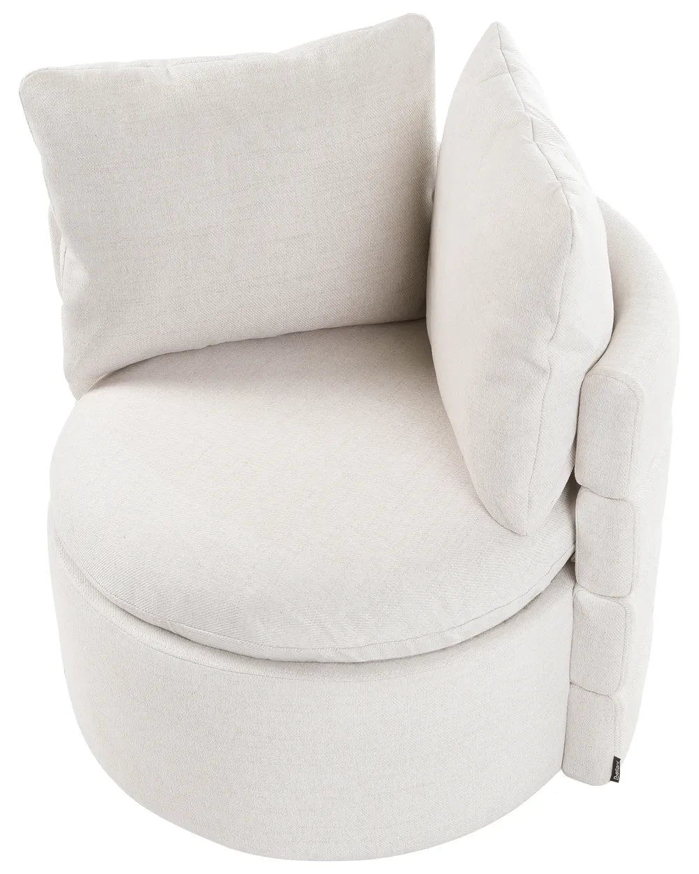 Swivel Armchair with Storage Fabric Off-White Marquet