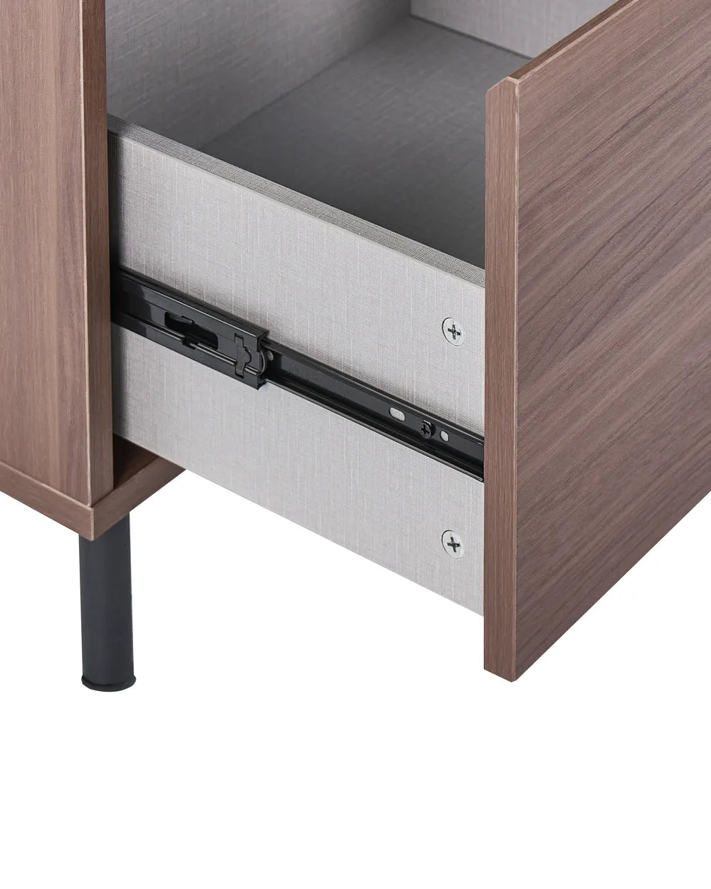 1 Drawer Bedside Table Dark Brown Riley