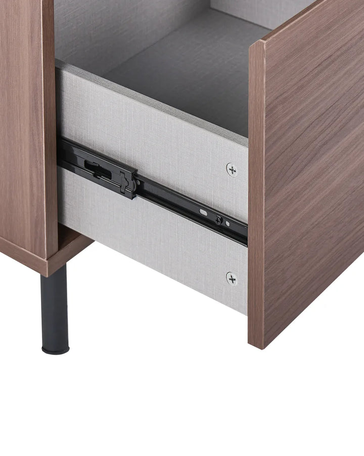1 Drawer Bedside Table Dark Brown Riley