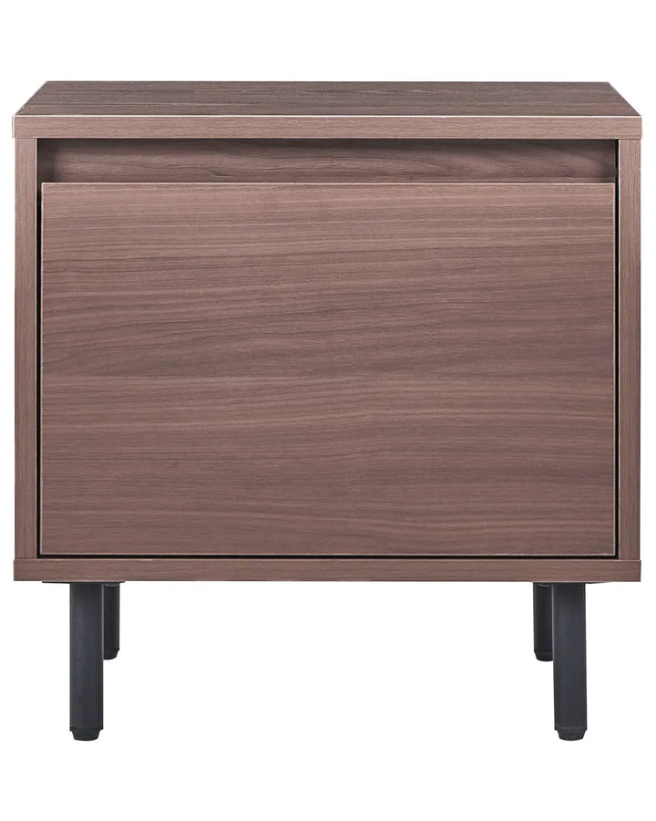 1 Drawer Bedside Table Dark Brown Riley