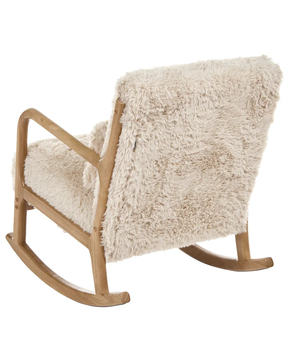 Rocking Chair Faux Fur Light Beige Amilio