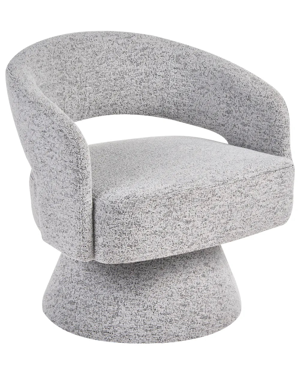 Gray textured swivel chair on a white background