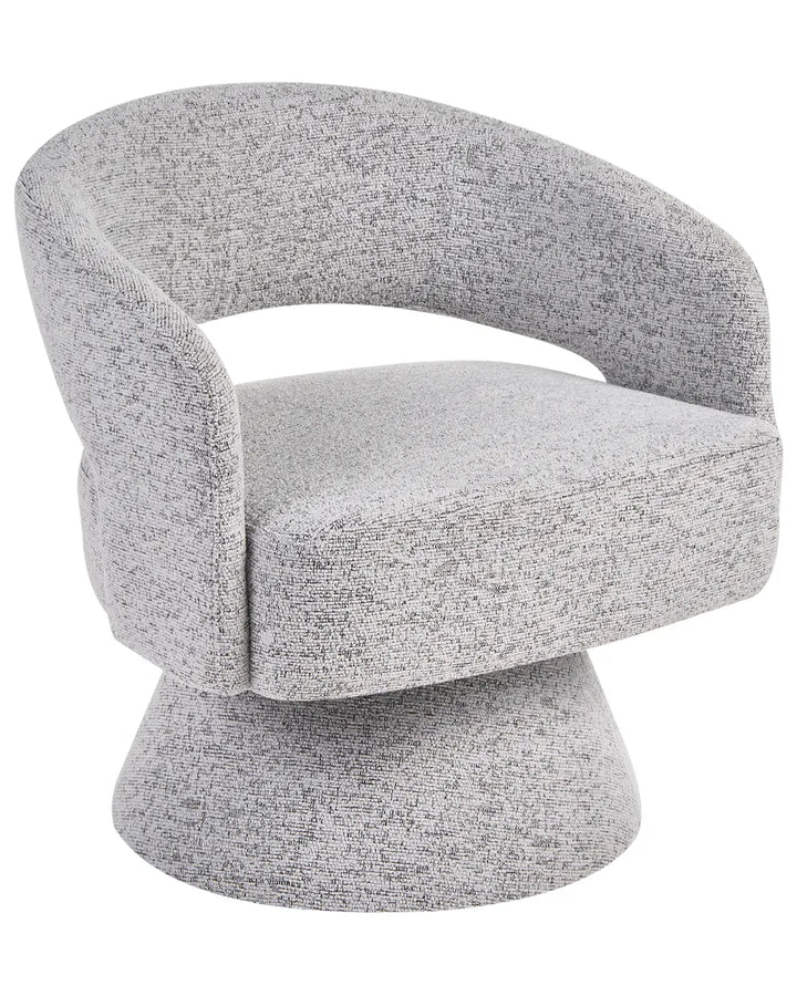 Gray textured swivel chair on a white background