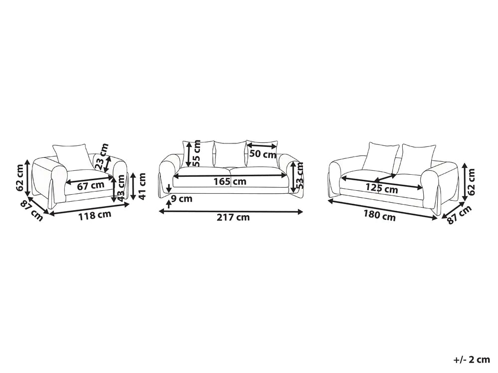 Living Room Set 6 Seater Boucle Brown Nertila