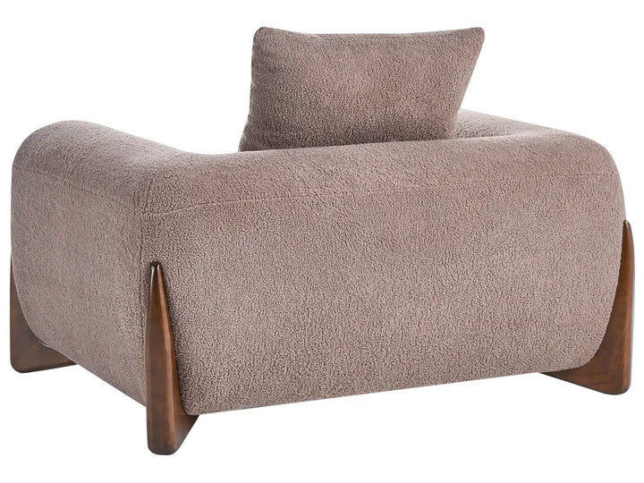 Living Room Set 6 Seater Boucle Brown Nertila