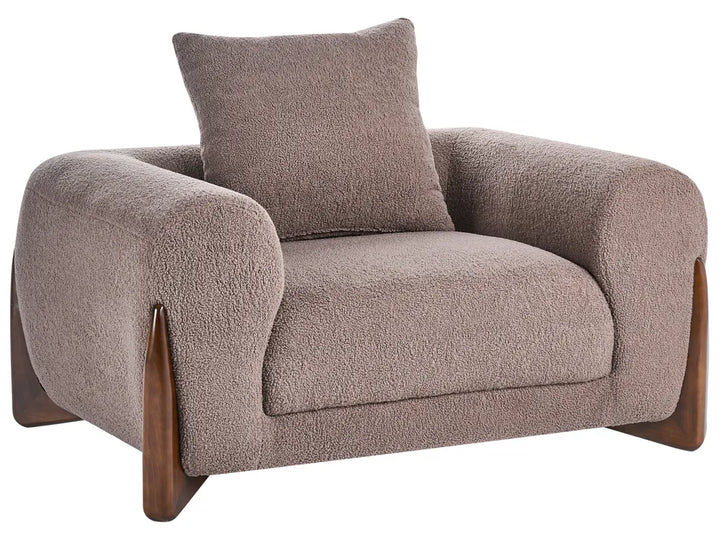 Living Room Set 6 Seater Boucle Brown Nertila
