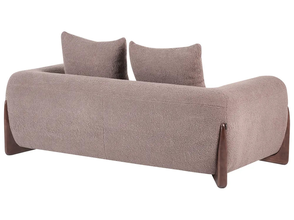 Living Room Set 6 Seater Boucle Brown Nertila