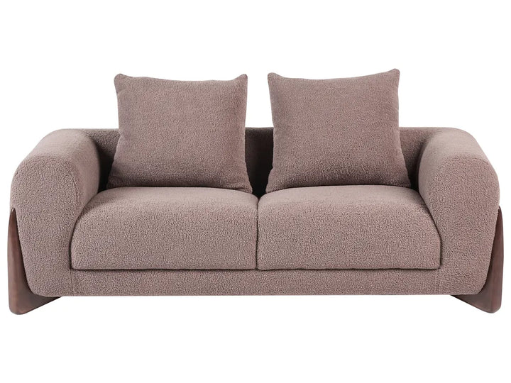 Living Room Set 6 Seater Boucle Brown Nertila