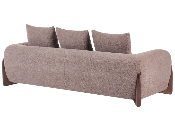 Living Room Set 6 Seater Boucle Brown Nertila