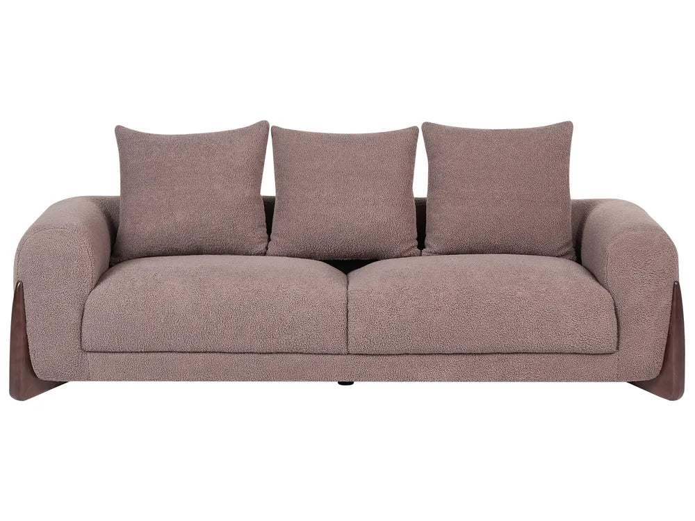 Living Room Set 6 Seater Boucle Brown Nertila