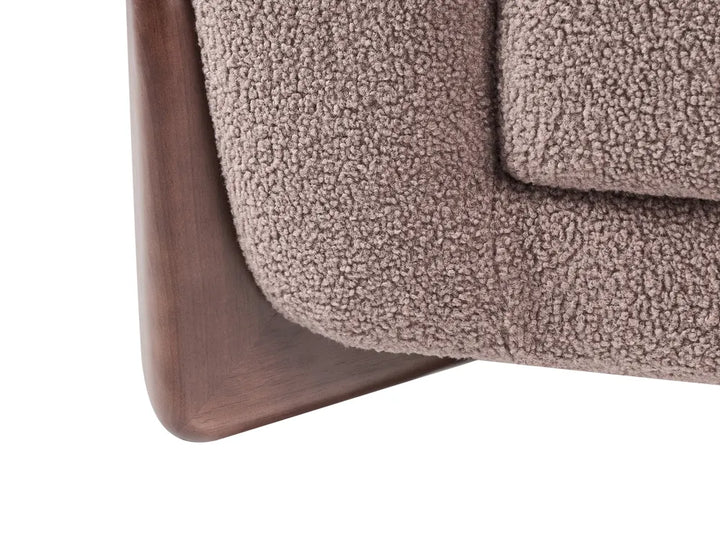 Living Room Set 6 Seater Boucle Brown Nertila