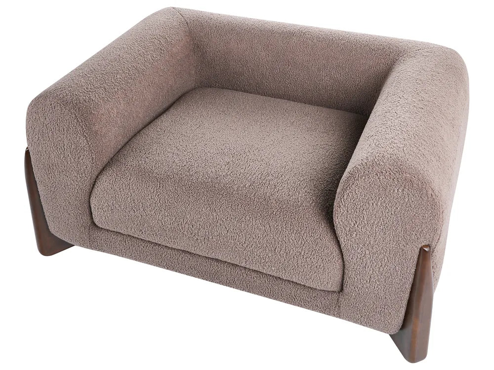 Living Room Set 6 Seater Boucle Brown Nertila