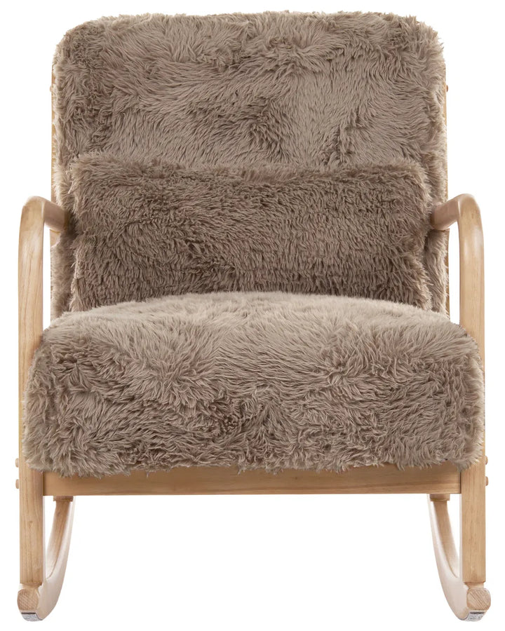 Rocking Chair Faux Fur Taupe Amilio