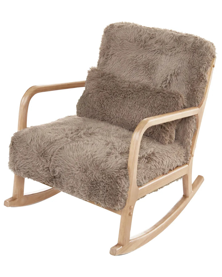 Rocking Chair Faux Fur Taupe Amilio