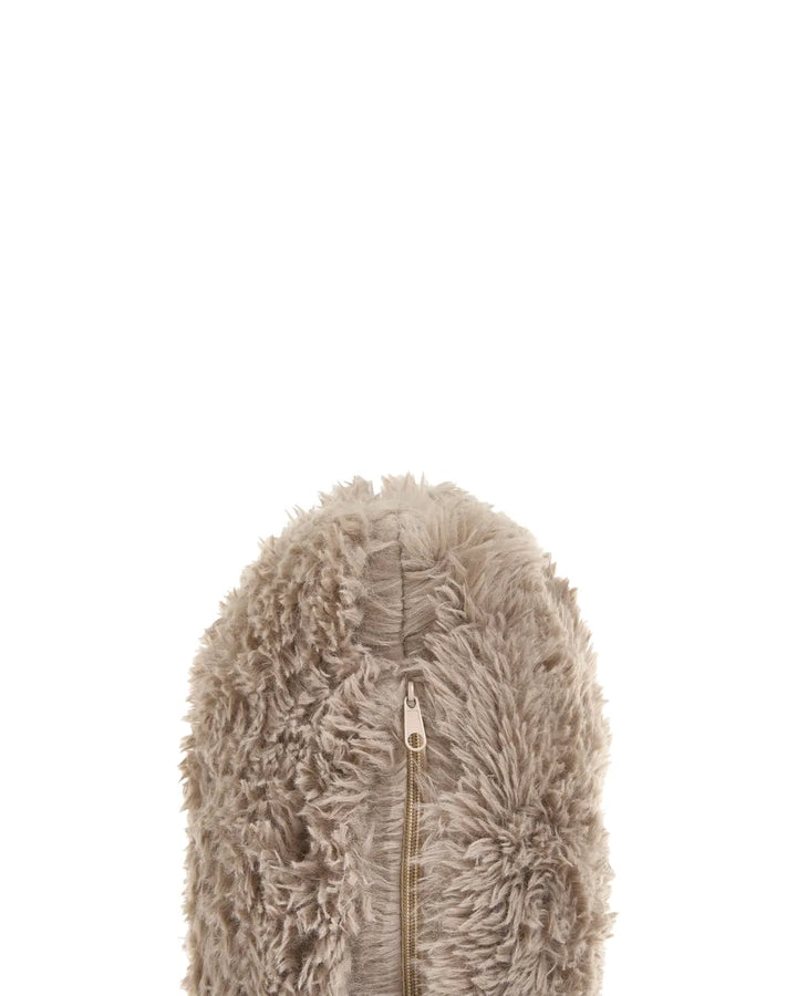 Rocking Chair Faux Fur Taupe Amilio
