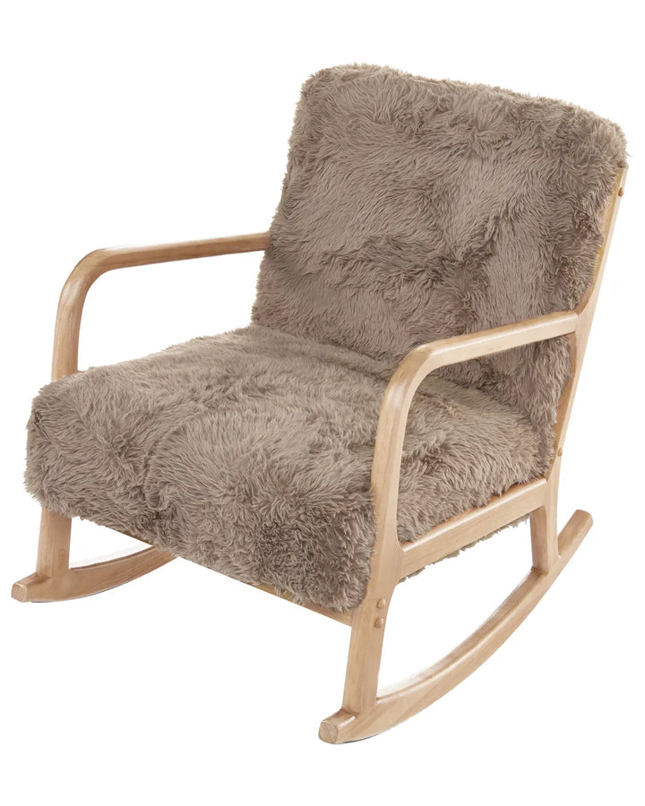 Rocking Chair Faux Fur Taupe Amilio
